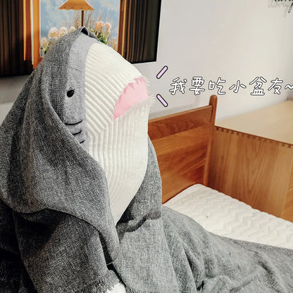 60/80cm Simulated Cute Shark Doll Plush Toy Stuffed Soft Sea Animal Fish Pillow Appease Toys for Kids Girls Birthday Gifts Decor