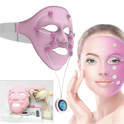 EMS Vibration Beauty Massager Facial SPA Face Mask Chin Cheek Lift Up Slimming Machine Anti-wrinkle Magnet Massage Mask