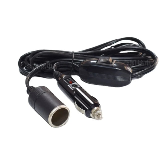 10A Pure Copper Thickened 12V24V Universal Cigarette Lighter Extension Cable with Switch, 3m Car Charger Power Cord