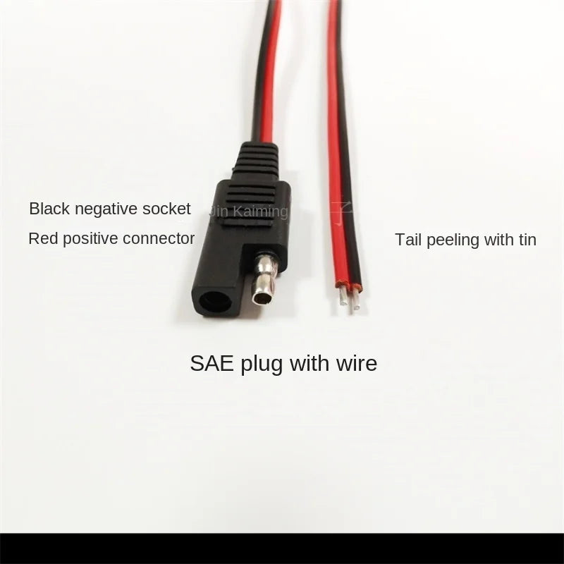 10A Solar Battery Car Battery Plug Cable 18AWG 0.75mm² with Packaging SAE Power Cable 0.3m