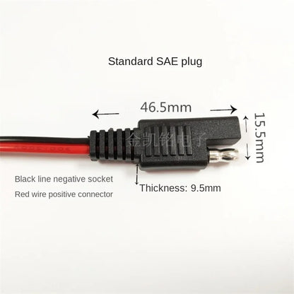 10A Solar Battery Car Battery Plug Cable 18AWG 0.75mm² with Packaging SAE Power Cable 0.3m