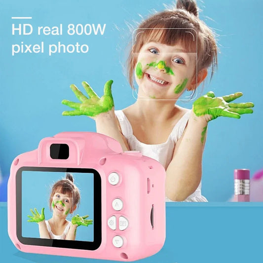 1080P HD Camera Video Toys for Kids 2 Inch Cartoon Cute Outdoor Digital Pink Camera Children SLR Camera Toy Birthday Gift