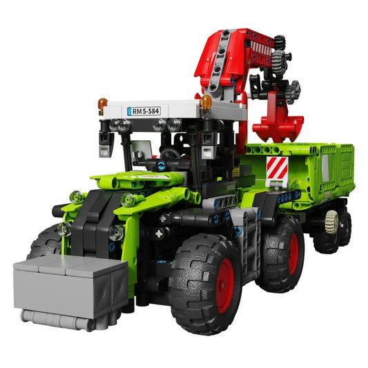 Technical MOC Farm Tractor Engineering Vehicle Model Building Blocks City Mechanical Tractor Machine Bricks Toys Boys Gift