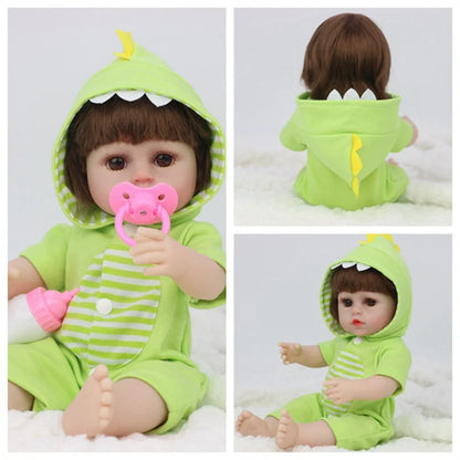 38CM Reborn Doll Imitation Baby Soft Adhesive Doll Children's Toy Doll Toy Toddler Girl Birthday Gift Dolls Accessories