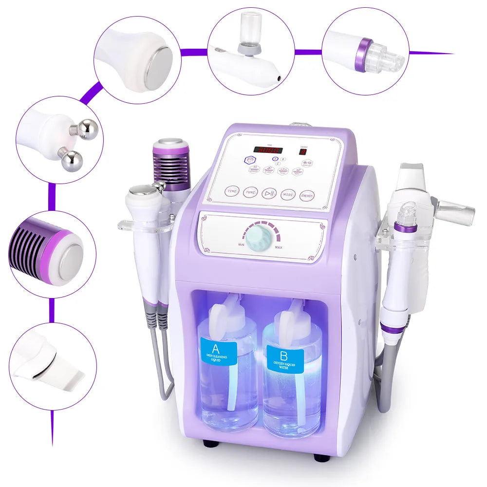 LMT01 6 in 1Hydro Ultrasonic Blackhead Removal Skin Scrubber Face Skin Deep Clean Machine Anti Acne Beauty Device