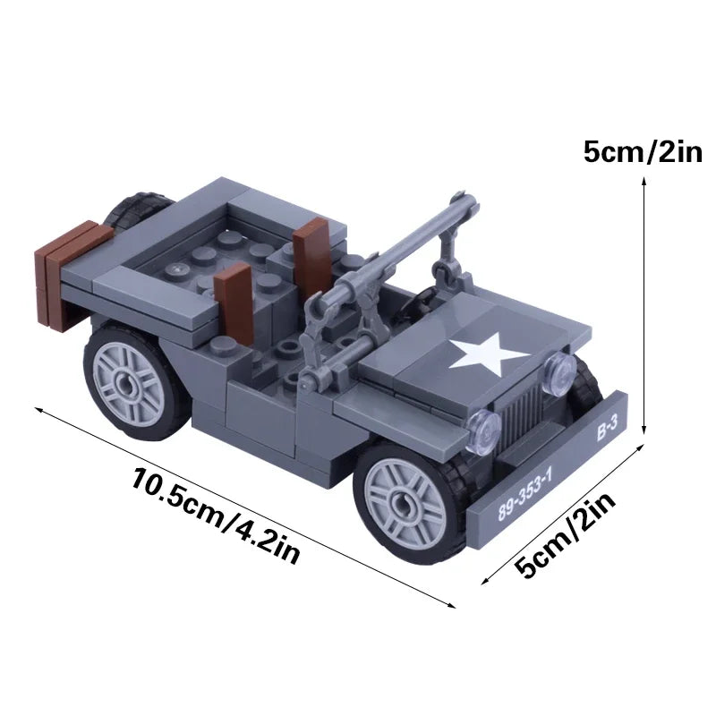 WW2 USA LCM3 Landing Craft Building Blocks Military Warship Model Soldier Weapon Boat for Childs Army Car Model Educational Toy