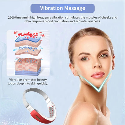 New EMS Electric Facial Massager V-Line Up Lift Belt V Face LED Face Skin Lifting Firming Beauty Device Double Chin Reducer