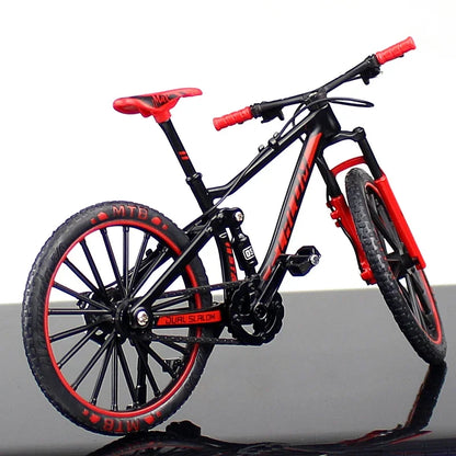 1:10 Mini Alloy Bicycle Model Diecast Metal Finger Mountain Bike Racing Toy Bend Road Simulation Collection Toys for Children