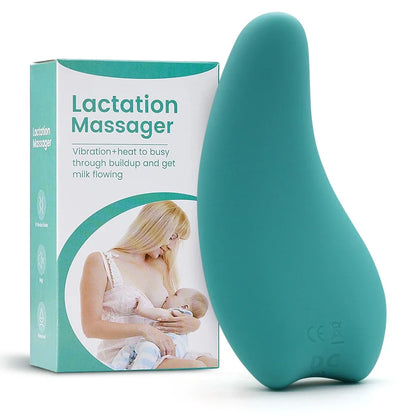 Warming Lactatio waterproof Massager Soft Silicone Breast Massager for Breastfeeding Heat + Vibration for Clogged Ducts Improved