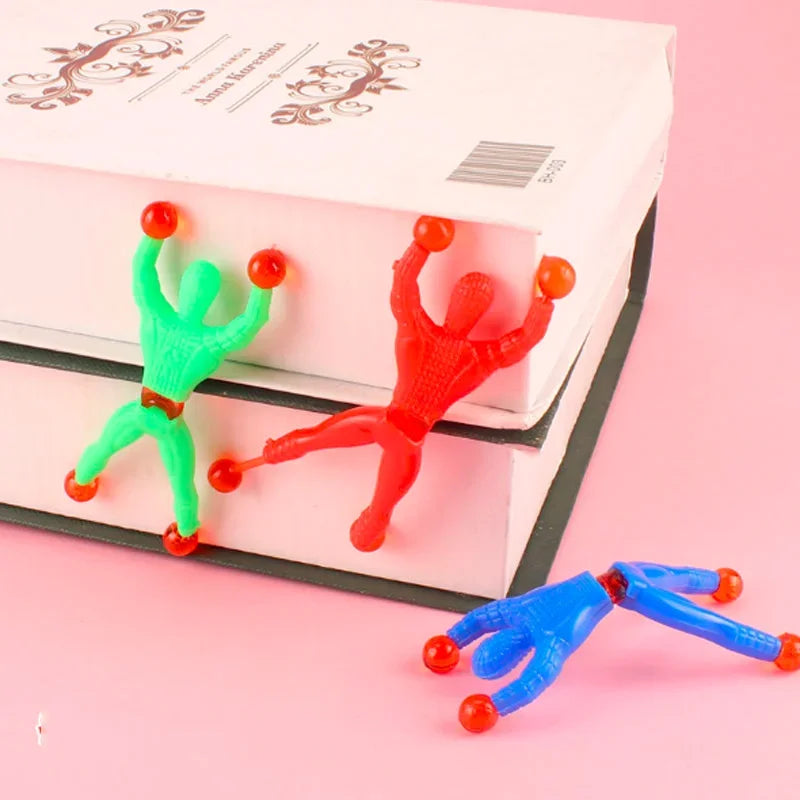 5pcs/lot Children's Novelty Interesting Sticky Toys Elasticity Climbing Action Figure Funny Gadgets Pranks Toys for Kids Gift