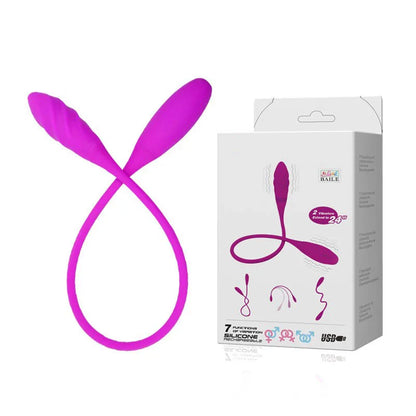 Soft Double Vibration Bendable Silicone Snake Vibe Clitoris G-spot Vibrator Masturbator Sex Toys for Women (USB Rechargeable)