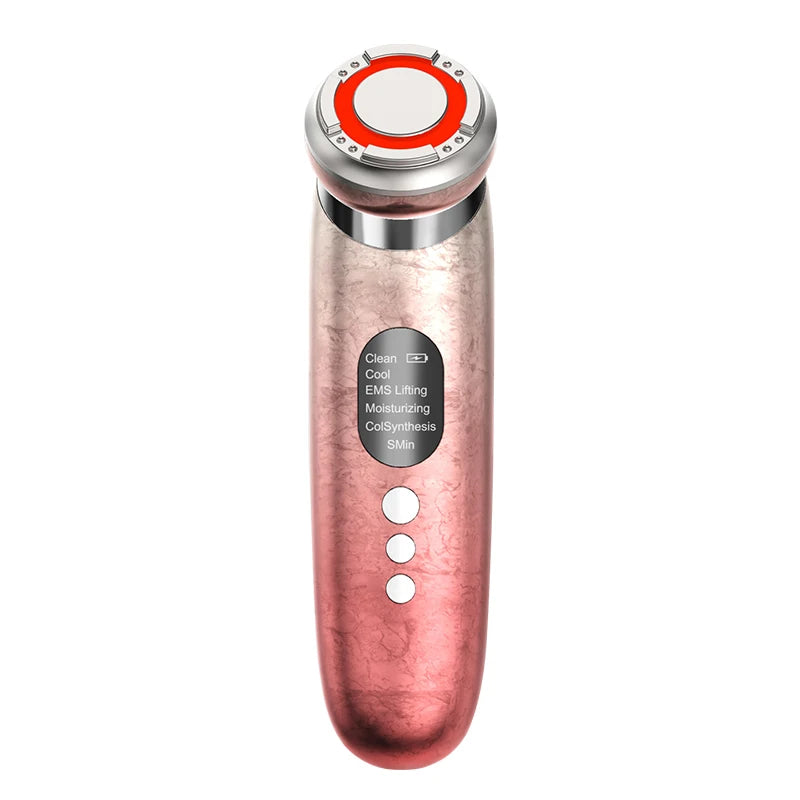 Facial Cleaner Anti Wrinkle Lifting Skin Rejuvenation Device EMS Hot Cold Vibration Face Massager Red Blue Photon Acne Remover