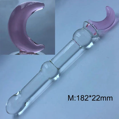 1PCS Anal Sex Toys Magic Wand Crystal Glass Stick Fake Parasol Anal Plug (S/M) Masturbation Dildos Sex Toy for Women Men Female