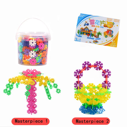 3CM 3D Puzzle Plastic Snowflake Building Toys Kids Flakes Construction Piecing Together Interlocking Jigsaw Set Kids Brain Toy