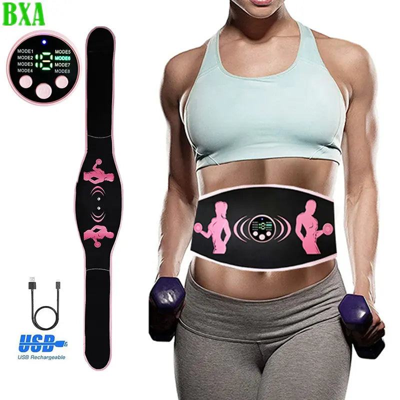 Slimming Massager EMS Muscle Stimulation Abs Abdominal Belt Portable Ab Workout Equipment Belt Fitness Belly Weight Loss