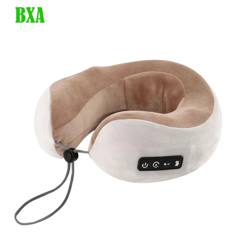 Electric U Shaped Neck Massager Pillow Memory Foam Soft Travel Shoulder Cervical Massager Sleeping Airplane Healthcare Bedding