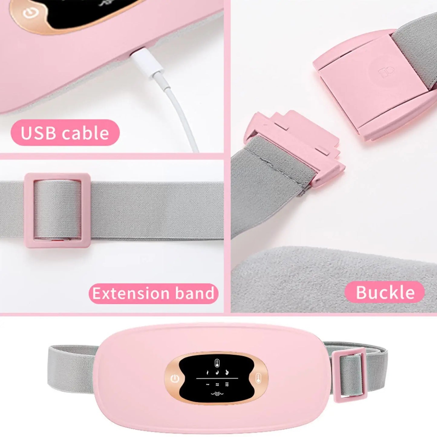 USB Electric Abdominal Heating Massage Menstrual Warm Belt Waist Heating Pain Women Massager Uterus Relief Stomachache