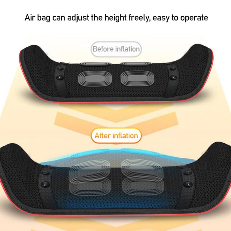 BXA Electric Waist Massager Heating Multi-Level Back Massager Lumbar Traction Device Inflatable Hot Compress Lumbar Spine