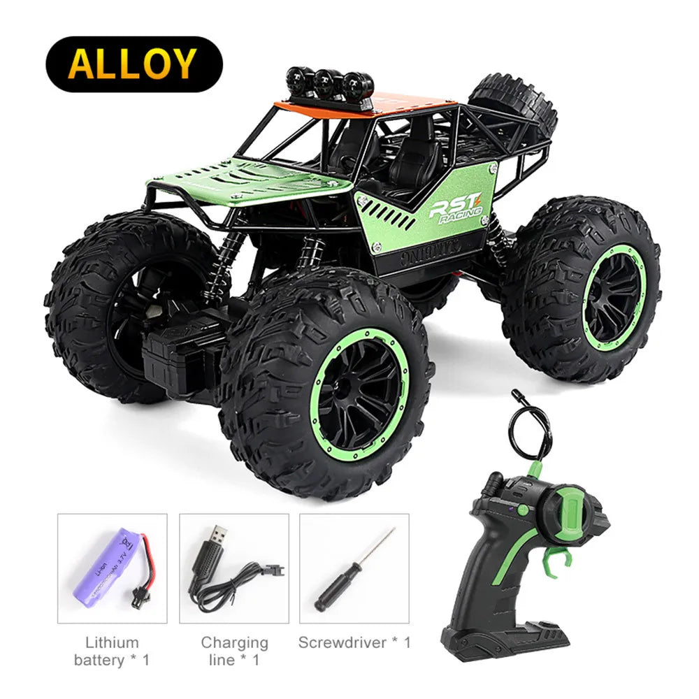 2.4G Remote Control Off-road High-speed Car Toy Scooter Model Rechargeable Lighting Alloy Children's Toy Remote Control Car