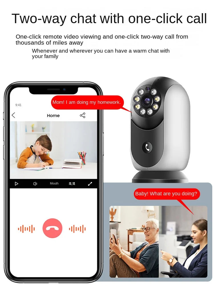 Wireless Network Wifi HD 5G Dual-frequency Monitoring Camera Mobile Automatic Tracking Mobile Phone Remote Monitor