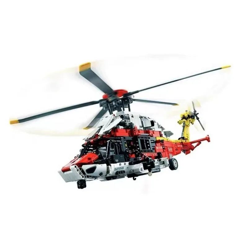 2001 Pcs Technical Airbus H175 Rescue Helicopter 42145 for Boy Girls Gift Motorised Functions Model Building Block Toy