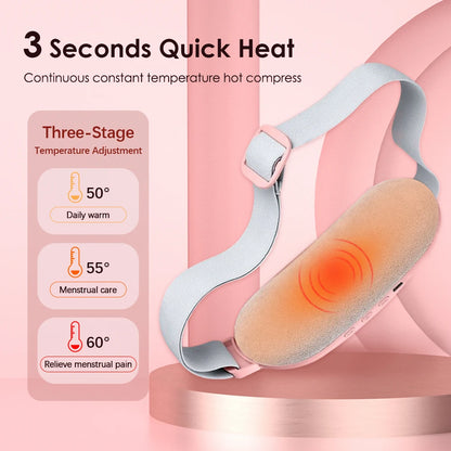 Electric menstrual cramps massager vibrating heating belt relieve dysmenorrhea waist stomach warming women's gift rechargeable