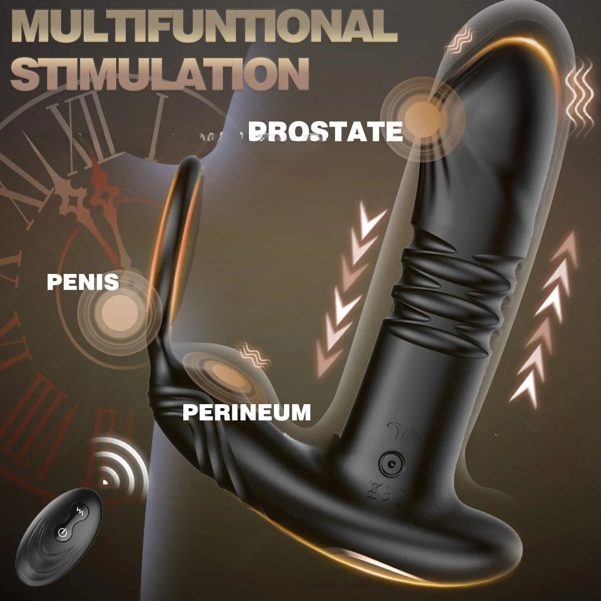 3in1 Single Penis Cock Lock Ring 10 Speeds Anal Plug Vibrator Wireless G-Spot stimulation Men Prostate Massage Women Masturbator