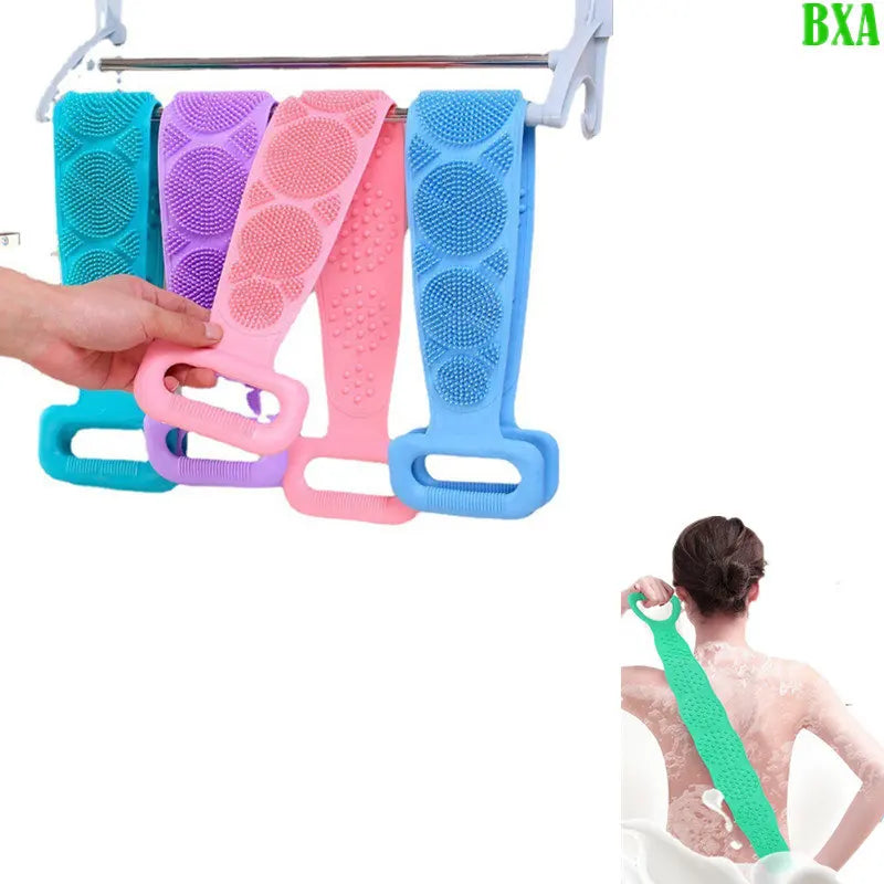 Scrub Exfoliating Body Sponge Silicone Brushes Bath Towels Bathroom Shower Back Brush Bath Scrub Clean Stain Removal Bath Belt