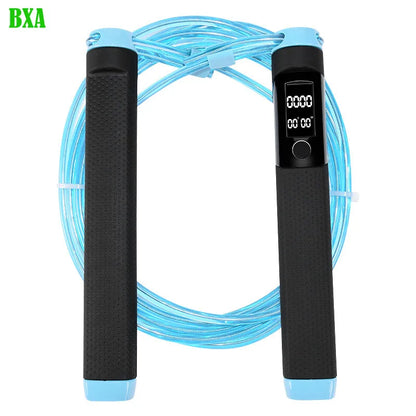 Electronic Skipping Rope with Counter Gym Fitness Skipping Smart Jump Rope Cable with LCD Screen Counting Speed Skipping Counter