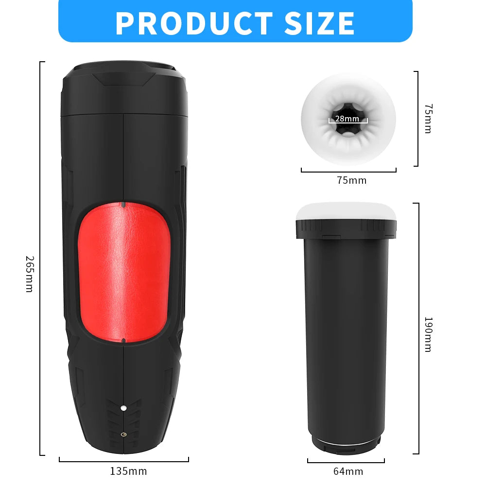 Automatic Oral Sex Product Huge Size 7 Suctions Vibrations Realistic Pocket Blowjob Machine Male Masturbator Sucking Toy for Men