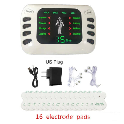 BXA 309B Dual Output Tens Acupuncture Electric Therapy EMS Muscle Stimulator 8 Modes Meridian Physiotherapy Apparatus Massager