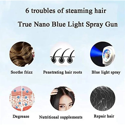 1pc New Nano Steam Gun Hair Care Nano Hydration Sprayer Hot Dyeing Care Blue Micro Mist Machine Spray Facial Steamer Trigger