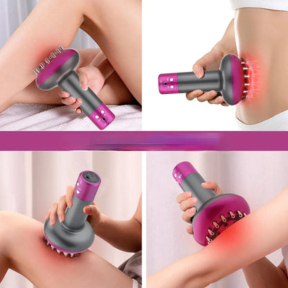 Anti Cellulite Body Slimming Massager Guasha Electric 6 Speed Meridian Brush Rechargeable Microcurrent Vibration Heating Therapy