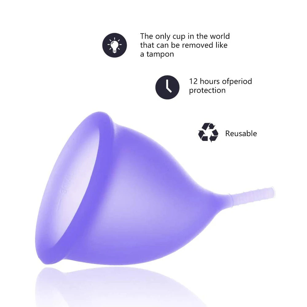 Menstrual Cups Eco-friendly Reusable Medical Soft Silicone Menstrual Cup Set Sterilizer Feminine Hygiene Product Period Cup