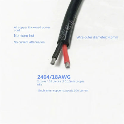 1m All-Copper Thickened DC5.5*2.1 Power Cable for 12V Monitoring, 0.75mm², 10A Current