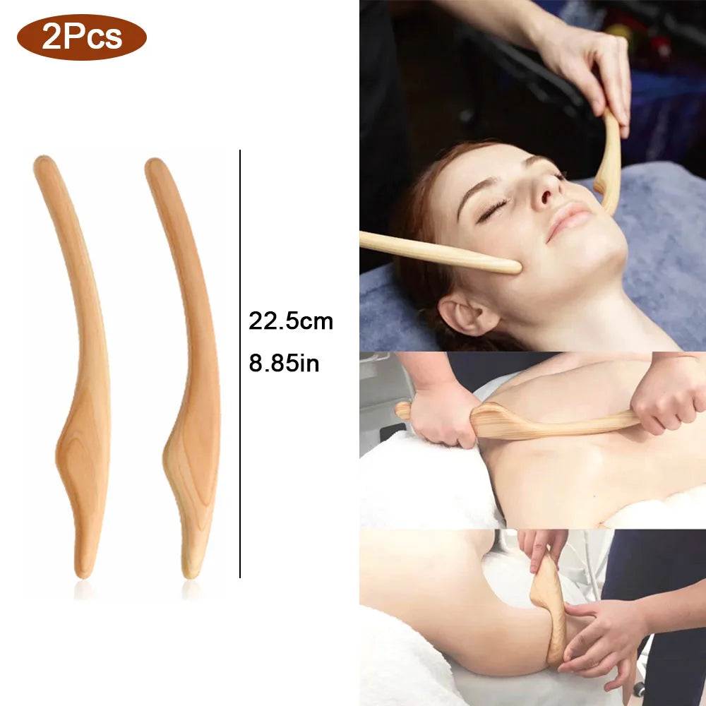 Wooden Gua Sha Scraping Board Wood Lymphatic Drainage Massager Body Sculpting Tools for Anti-Cellulite & Muscle Massage Release