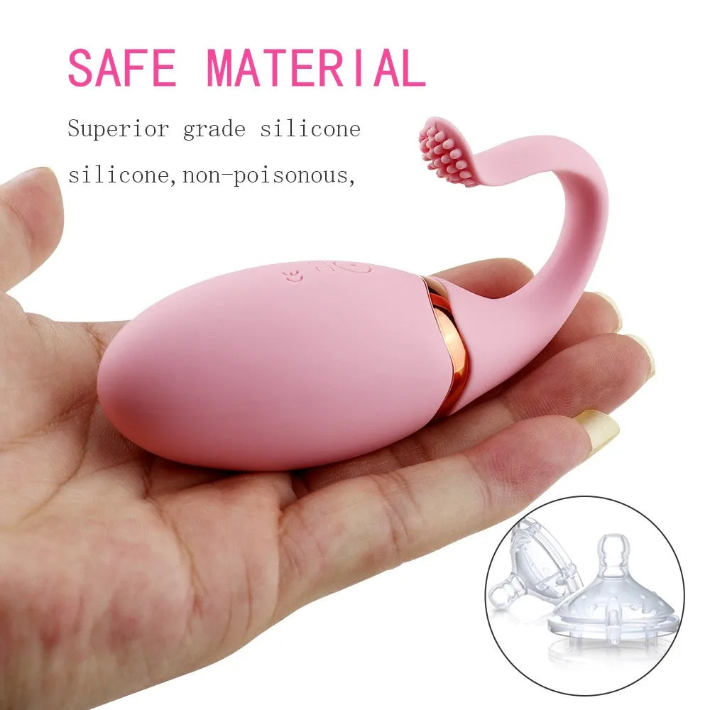 Tadpole Masturbator Vibrator Remote Control Silicone 10-Frequency Vibration Dual-Vibrator G spot Clitoris Massager for Women