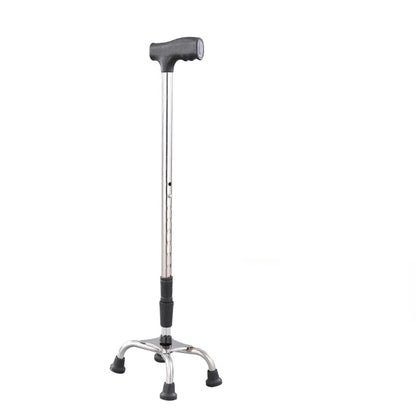 4 Legged Aluminum Alloy Crutches for Elderly People Anti Slip Crutches Adjustable Height Crutches Stainless Steel Crutches