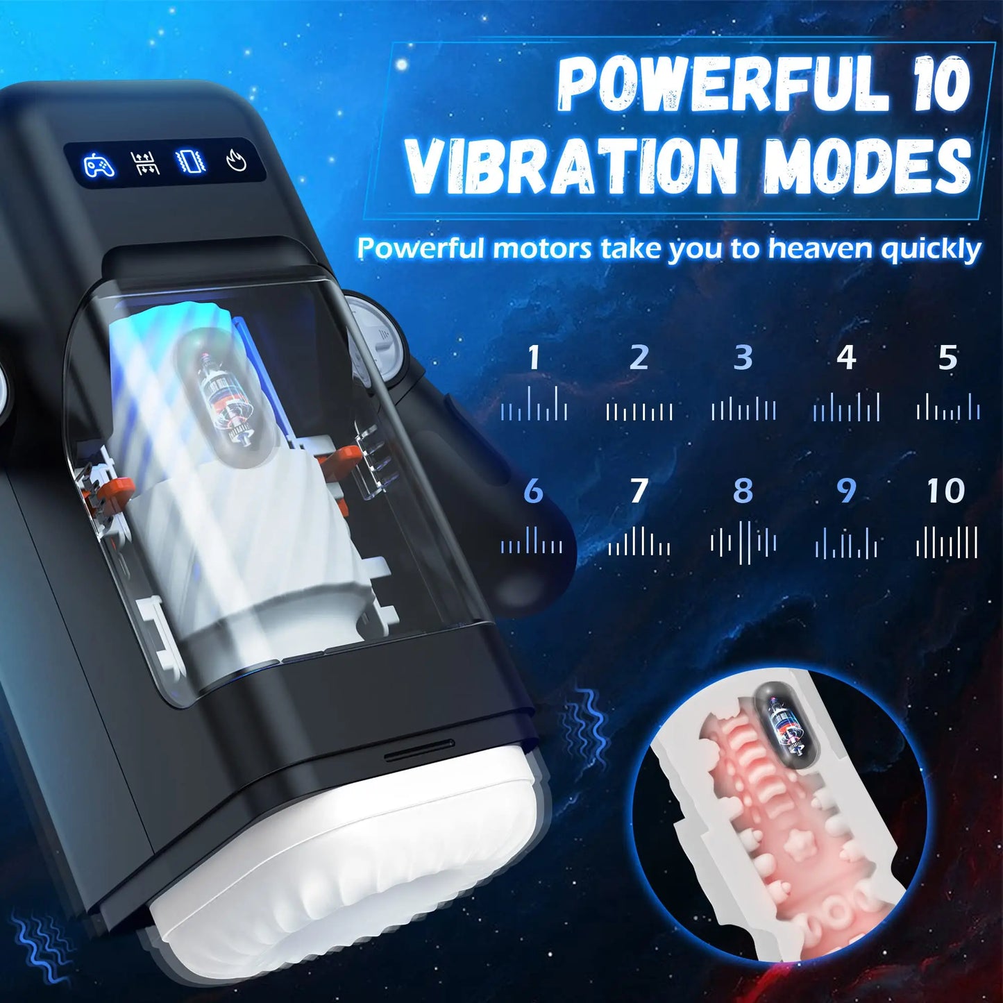 Automatic Male Masturbator Cup 10 Thrusting Vibration Modes Heating Function with Phone Holder Stroker Adult Sex Toys For Men