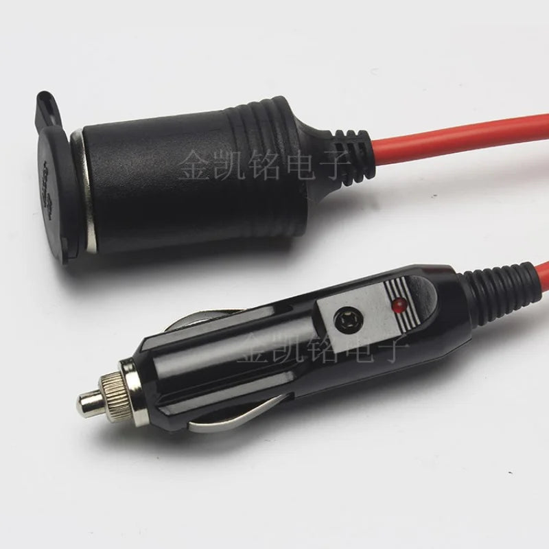 Thick Copper High-Power Car Cigarette Lighter Extension Cable - 12V24V - Red - 3.6m Length - Packaging Included