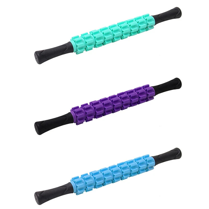 1pc BXA 6/9-Wheel Full Body Muscle Massager Roller Stick Acupressure Trigger Point Recovery Tool Deep Relax Gear Massage Stick