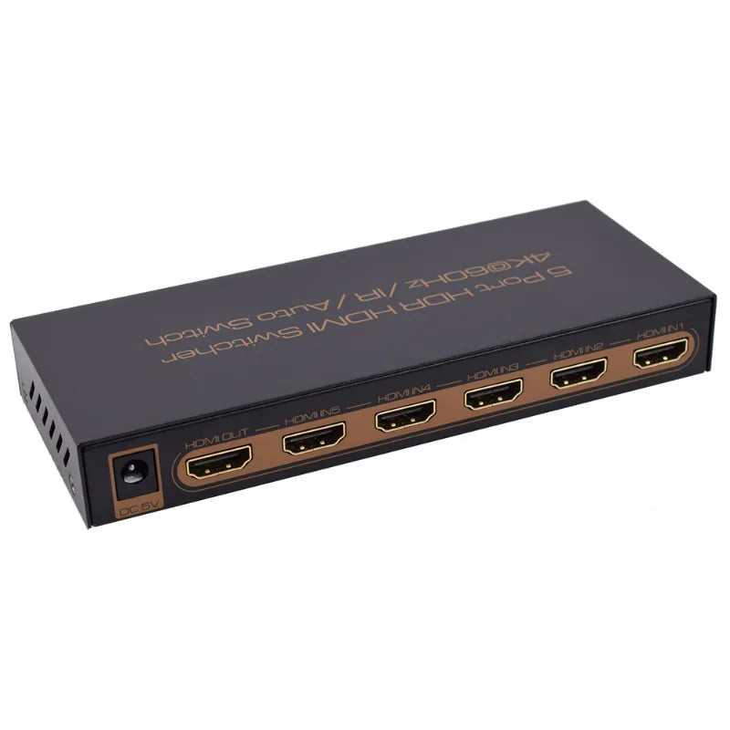 5-Port HDR HDMI Switcher 4K@60Hz with HDCP 2.2