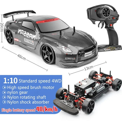 4WD 1:10 Shock Proof High-speed Vehicle 40km Drift Competition Racing Cross-country Boy Children's Remote Control Car Toy