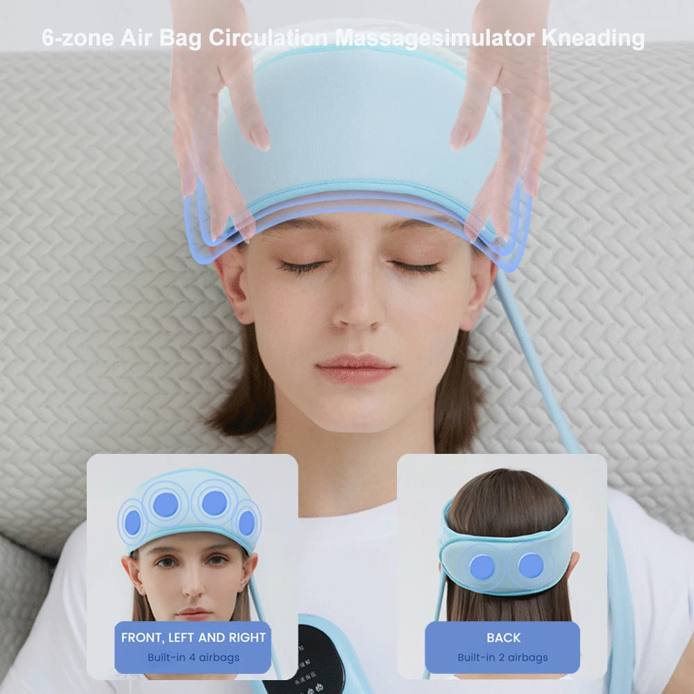 Head Air Bag Massage Headband Electric Air Pressure Massage Head Kneading Migraine Pressure Headache Muscle Relaxation Insomnia