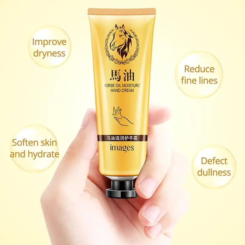 1pc 30g Moisturizing Horse Oil Hand Cream Preventing Dryness Hand Care Hydrating Cream Anti-Cracking Nourishing Hand Cream