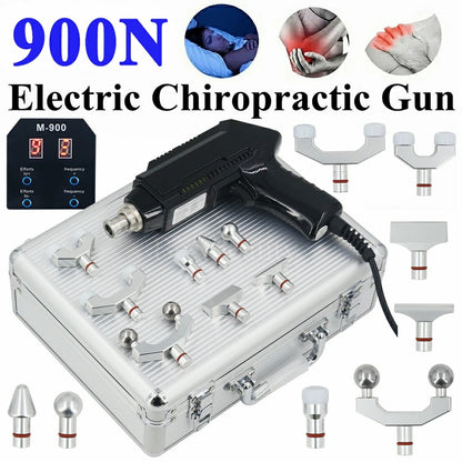 New 8 Heads Electric Correction Gun Chiropractic Adjusting 900N Adjustable Spinal Impulse Instrument Spine Cervical Massager