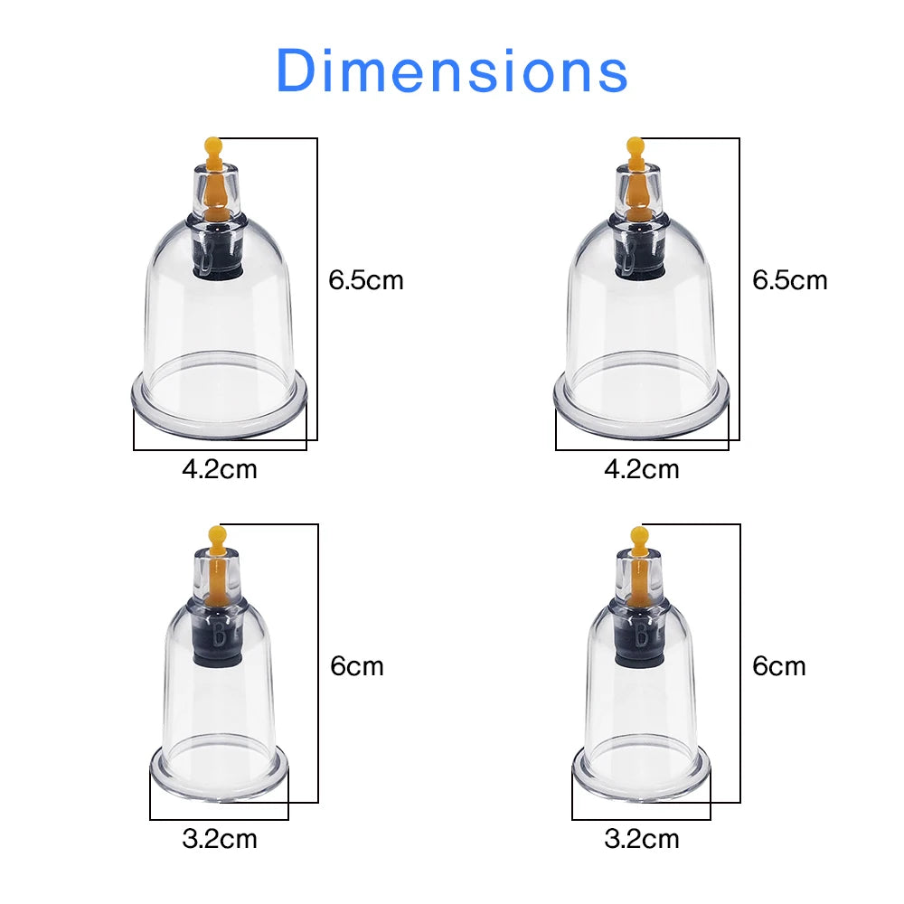 NEW 4 Jars Electric Anti-fat Suction Cup Ventouse Vacuum Cupping Body Massage Therapy Set Guassa Madro Pia Chinese Jar