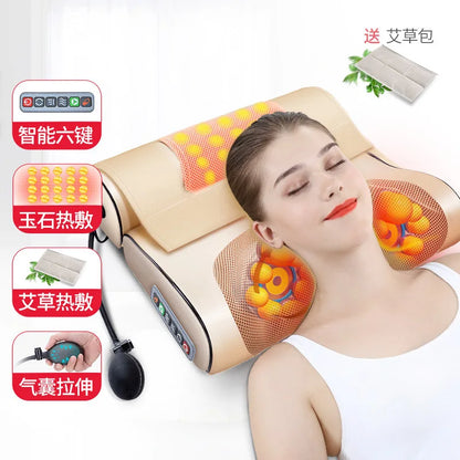 Cervical Massage Pillow Shoulder Waist Back Heating Multi-functional Car Home Massage Pillow Hot Compress Back Massager