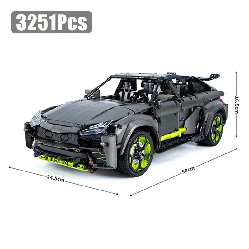 3251Pcs Technical MOC Sports Car Model Building Blocks City 1:8 Speed Vehicle Supercar Bricks Toys Kids Adult Gift