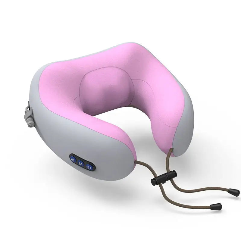 U-shaped Cervical Vertebra Massage Pillow Charging Multifunctional Neck Electric Vibration Hot Compress Neck Protector Massager